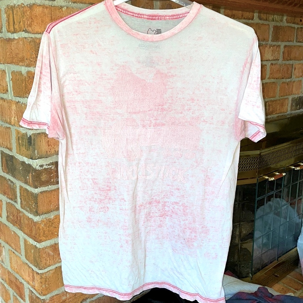 ☮️ Woodstock Vintage Burnout Tee Red/White Sz Large